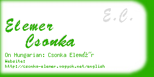 elemer csonka business card